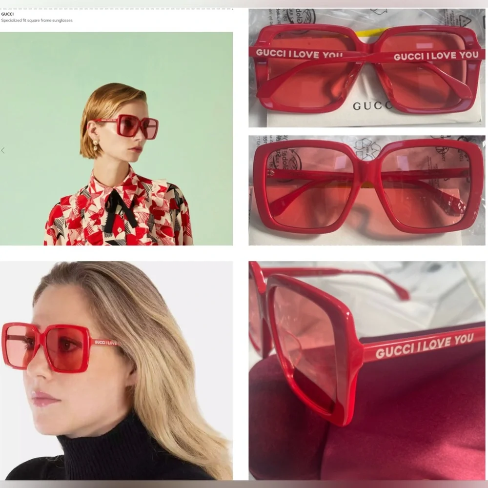 RED HOT GUCCI SUNGLASSES FROM THE PRESTIGE COLLECTION. GUCCI FANS SAY I LOVE YOU - Picture 5 of 16
